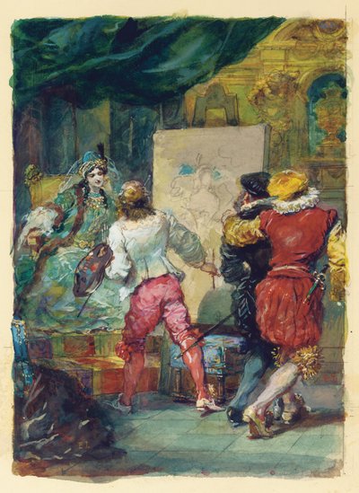 Molieres "The Sicilian our Painter Love", Lemoisne, no.1357 af Eugene Louis Lami