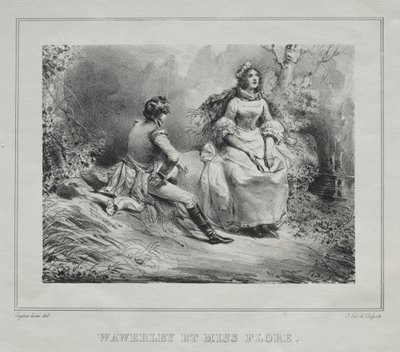 Malerisk udsigt over Skotland: Waverly og Miss Flora, 1825-1828. af Eugene Louis Lami
