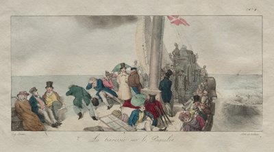 Souvenirs of London: Crossing on the Packet Boat, 1826. af Eugene Louis Lami