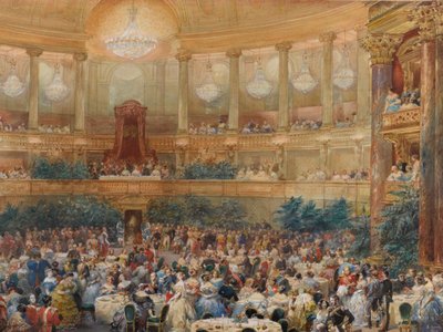 Middagen i Versailles i nærværelse af Napoleon III, 1854. af Eugene Louis Lami