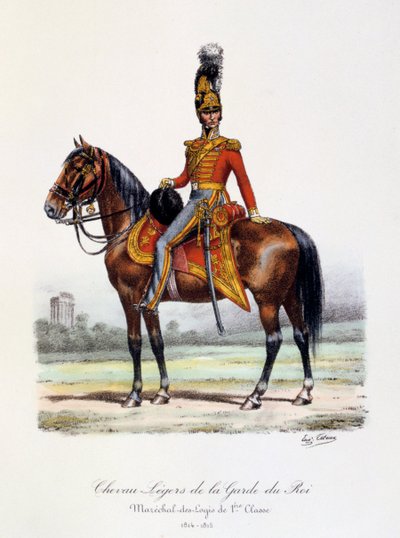 Lette heste fra Kongens Garde, Maréchal-des-Logis de 1er Classe, 1814-15 af Eugene Titeux