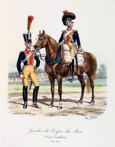 Kongens livvagter, artilleritog, 1814-15 af Eugene Titeux