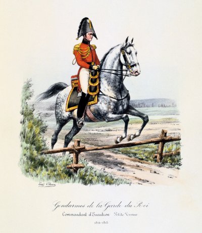 Gendarmer fra Kongens Garde, Eskadronchef, klæder sig af, 1814-15 af Eugene Titeux
