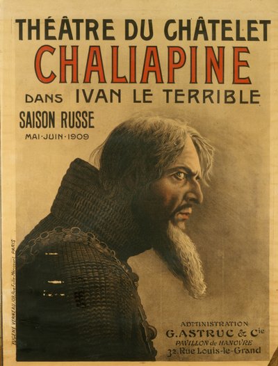 Plakat for den russiske sæson på Théâtre du Châtelet, 1909 af Eugene Verneau