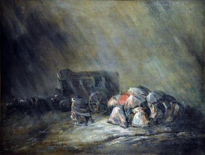 Stagecoach Under the Storm af Eugenio Luca y Velasquez