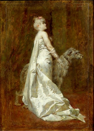 Hvid kjole og hund fra Eugenio Scomparini af Eugenio Scomparini