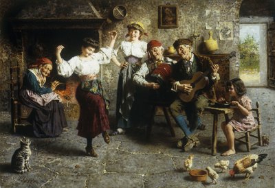 Et fint skridt (olie på lærred) af Eugenio Zampighi