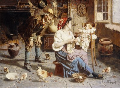Familielykke af Eugenio Zampighi