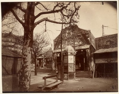Fête Vaugirard (gademarked og kiosk) af Eugène Atget