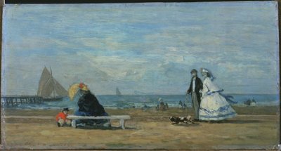 Strand ved Trouville af Eugene Louis Boudin