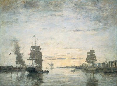 Indgang til havnen, Le Havre af Eugène Boudin