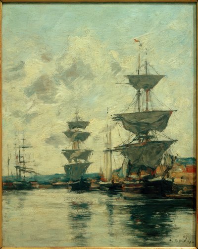 Deauville havnebassin af Eugene Louis Boudin