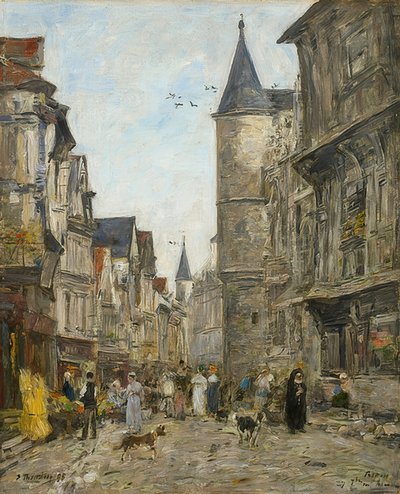 Rue Saint-Romain, Rouen. 1895 af Eugene Louis Boudin