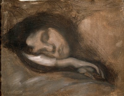 Leder af en sovende kvinde, det 19. eller begyndelsen af det 20. århundrede af Eugène Carrière
