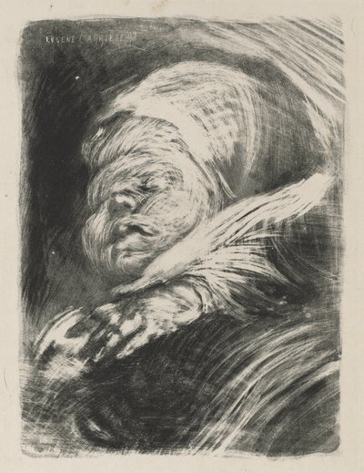 Nyfødt i en motorhjelm, 1890. af Eugène Carrière