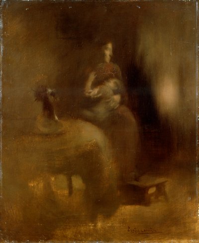 Kvinde med en baby i skødet, 1890