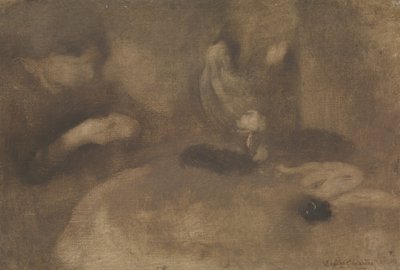 Kvinder, der syr ved et bord, ca. 1894-96. af Eugène Carrière