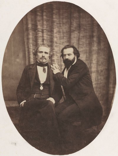 Portræt af skuespilleren Pierre Bocage og Friend, ca. 1860. af Eugène Colliau