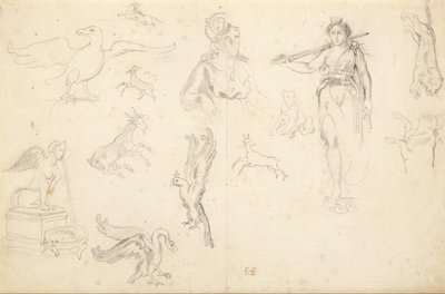 Dyre- og figurstudier af Eugène Delacroix