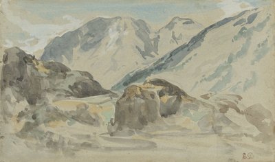 bjerglandskab af Eugène Delacroix