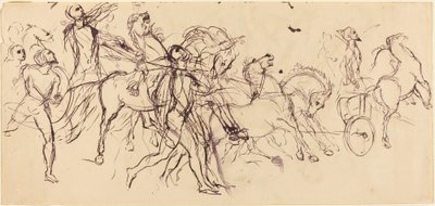 Vognmænd recto og verso. af Eugène Delacroix