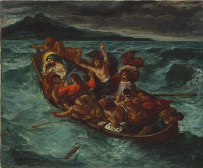 Kristus sover under stormen af Eugène Delacroix