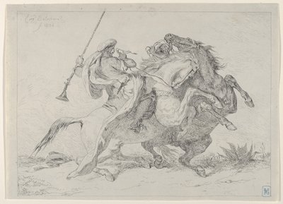 Kollision af mauriske ryttere, 1834., 1834. af Eugène Delacroix