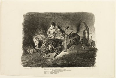 Faust og Mephistopheles galopperer gennem natten på heksenes sabbat, fra Faust af Eugène Delacroix