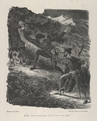 Faust og Mephistopheles i Hartzbjergene Goethe, Faust, 1825-27., 1825-27. af Eugène Delacroix
