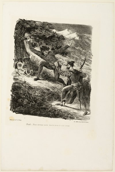 Faust og Mephistopheles i Harzen, fra Faust af Eugène Delacroix
