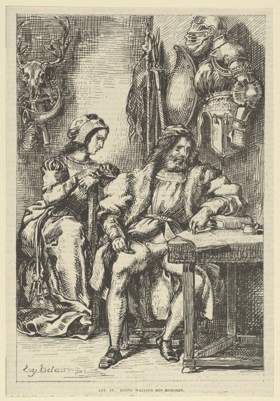 Goetz von Berlichingen skriver sine erindringer, efter 1845., efter 1845. af Eugène Delacroix