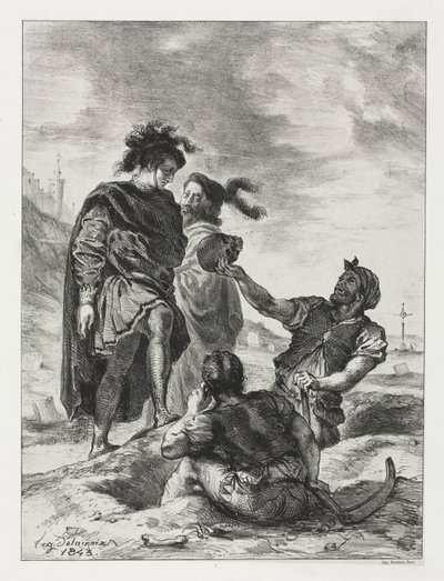 Hamlet: Hamlet og Horatio med gravgraverne af Eugène Delacroix