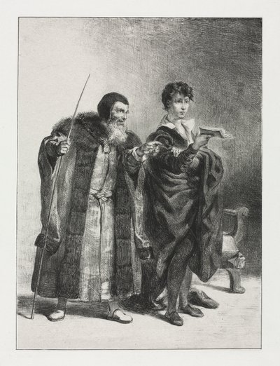 Hamlet: Polonius og Hamlet af Eugène Delacroix