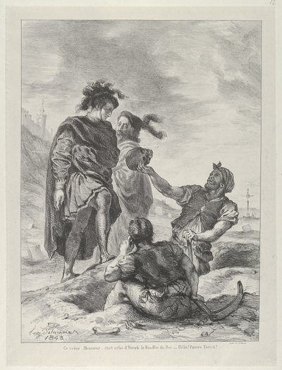 Hamlet og Horatio før Gravegraverne, 1843., 1843. af Eugène Delacroix