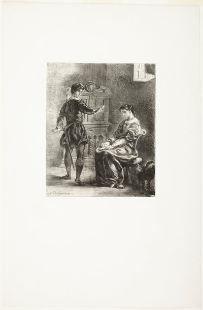 Hamlet og Ophelia af Eugène Delacroix