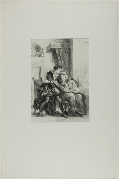 Hamlet og Dronningen af Eugène Delacroix
