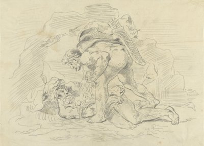 Herkules betager Nereus af Eugène Delacroix