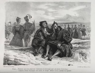 Illustrationer til Faust: Faust og Wagner af Eugène Delacroix