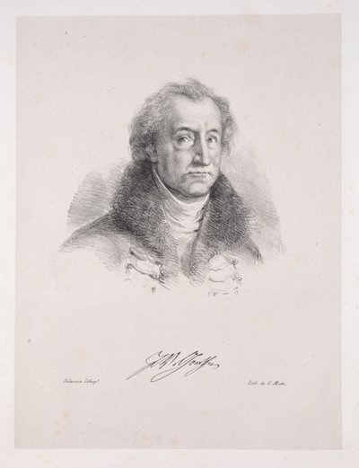 Illustrationer til Faust: Frontispice - Portræt af Johann Wolfgang von Goethe af Eugène Delacroix