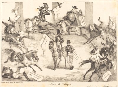 Vaulting-lektion (trickridning) af Eugène Delacroix