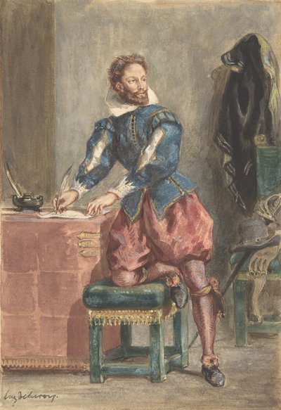 Mathurin Regnier, ca. 1846. af Eugène Delacroix