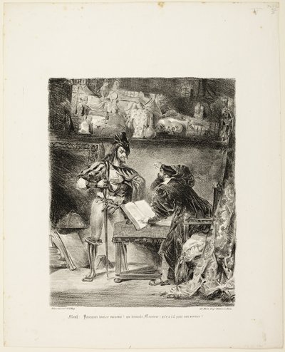 Mephistopheles viser sig for Faust af Eugène Delacroix