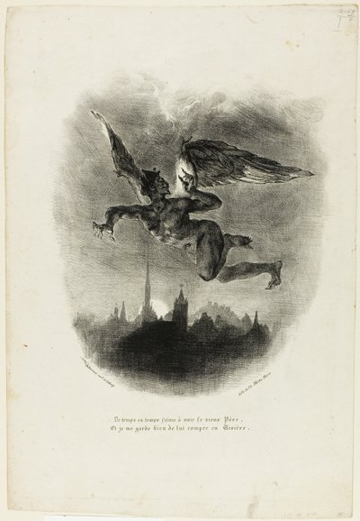 Mephistopheles flyvende af Eugène Delacroix