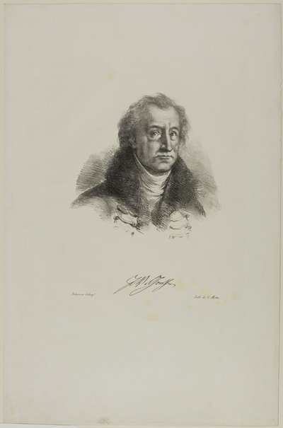 Portræt af Goethe, fra Faust af Eugène Delacroix