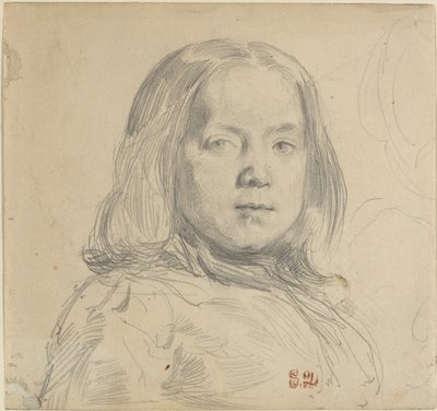 Portræt af et barn. af Eugène Delacroix