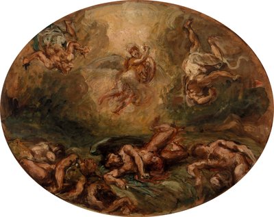 Sankt Michael besejrer Djævelen af Eugène Delacroix