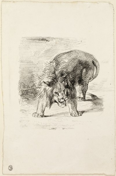 Stående Løve af Eugène Delacroix
