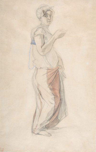 Stående kvinde i marokkansk kostume, ca. 1834. af Eugène Delacroix
