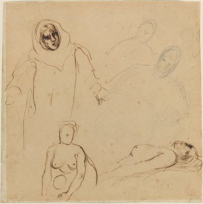 Studier for Christopher Columbus. af Eugène Delacroix