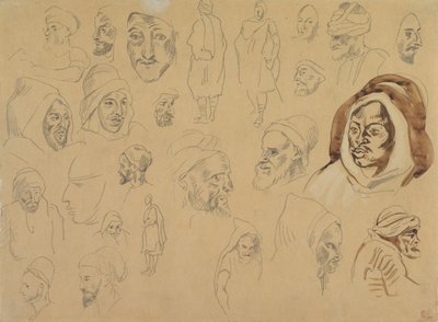 Studier af arabiske hoveder og figurer, efter 1832. af Eugène Delacroix